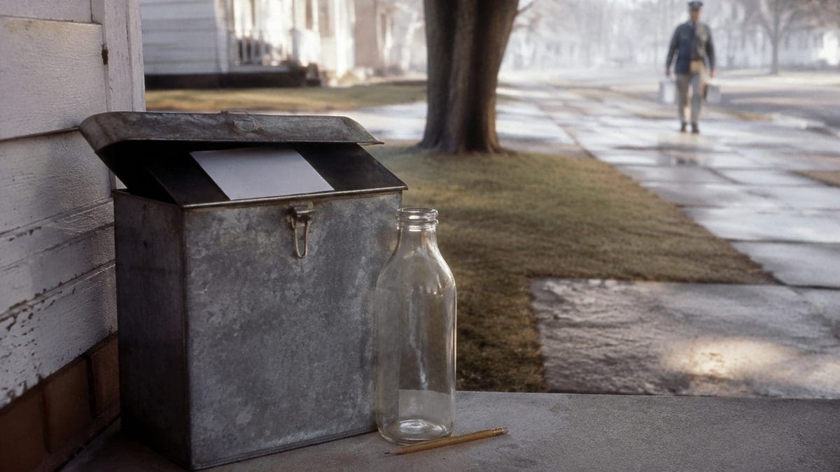 12 Things Every Kid Who Grew Up With a Milkman Remembers 6 Milkman interacting with a customer