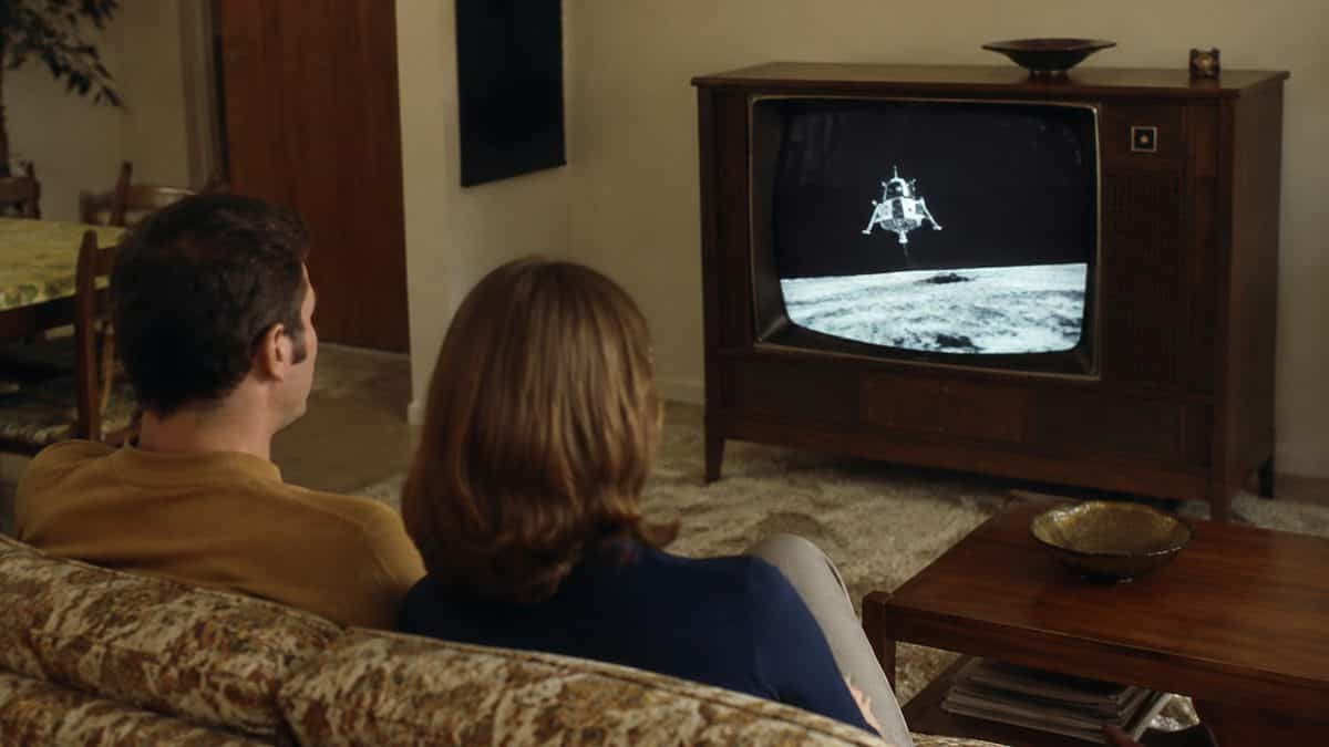 Authentic 1960s photo of family watching Apollo 11