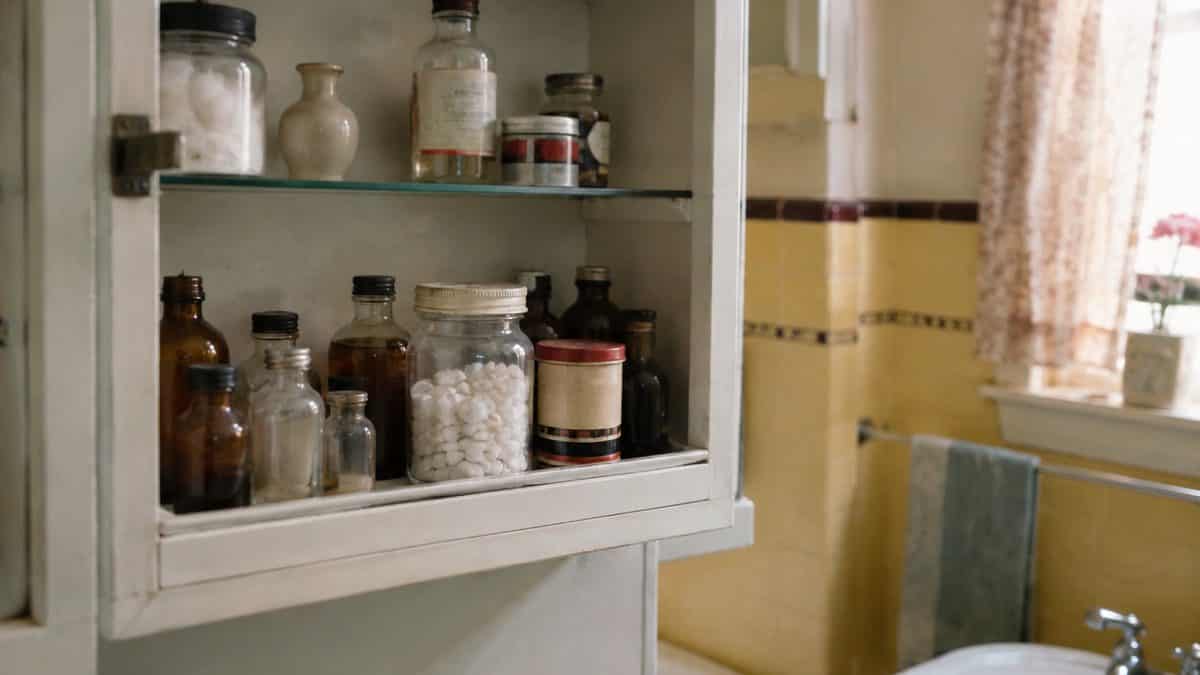 Parenting Practices from the '60s That Were Completely Normal Then 9 Medicine cabinet or vintage aspirin bottles