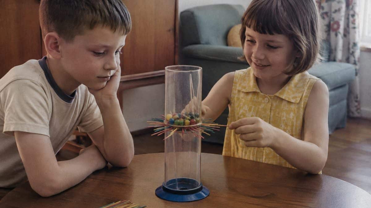 Classic Board Games from the '60s Worth Playing Again 10 Children playing a vintage Kerplunk game.