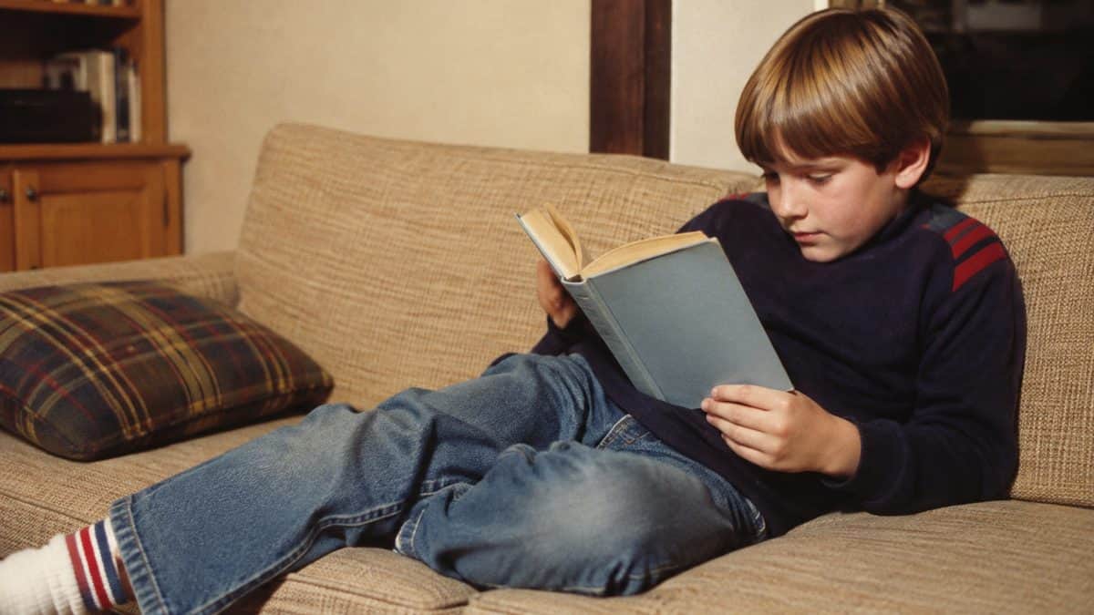 Child reading Roald Dahl.