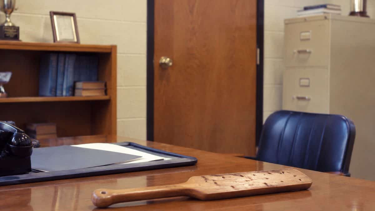School principal's office or a real wooden paddle