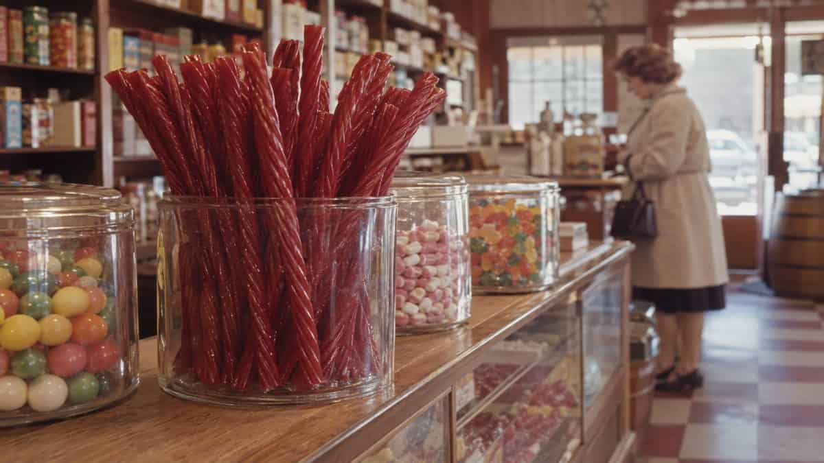 Licorice ropes in a candy store
