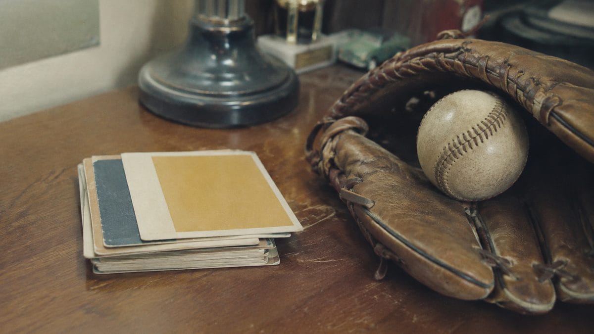 Kids trading real baseball cards.