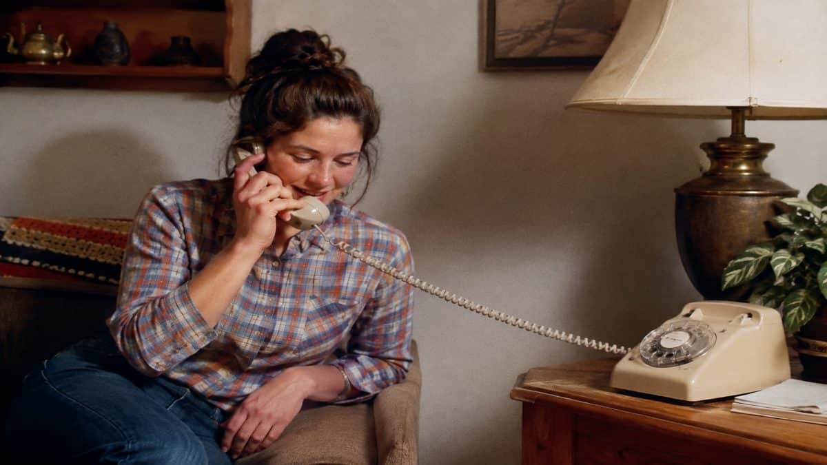 Woman on a rotary phone
