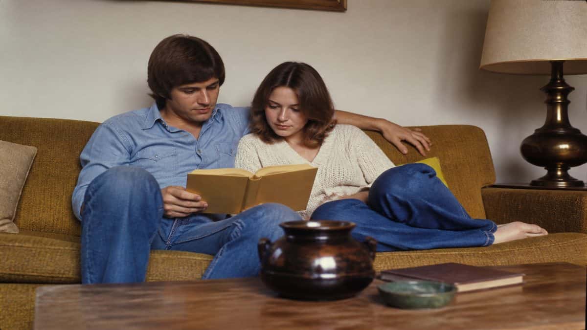 Couple reading together