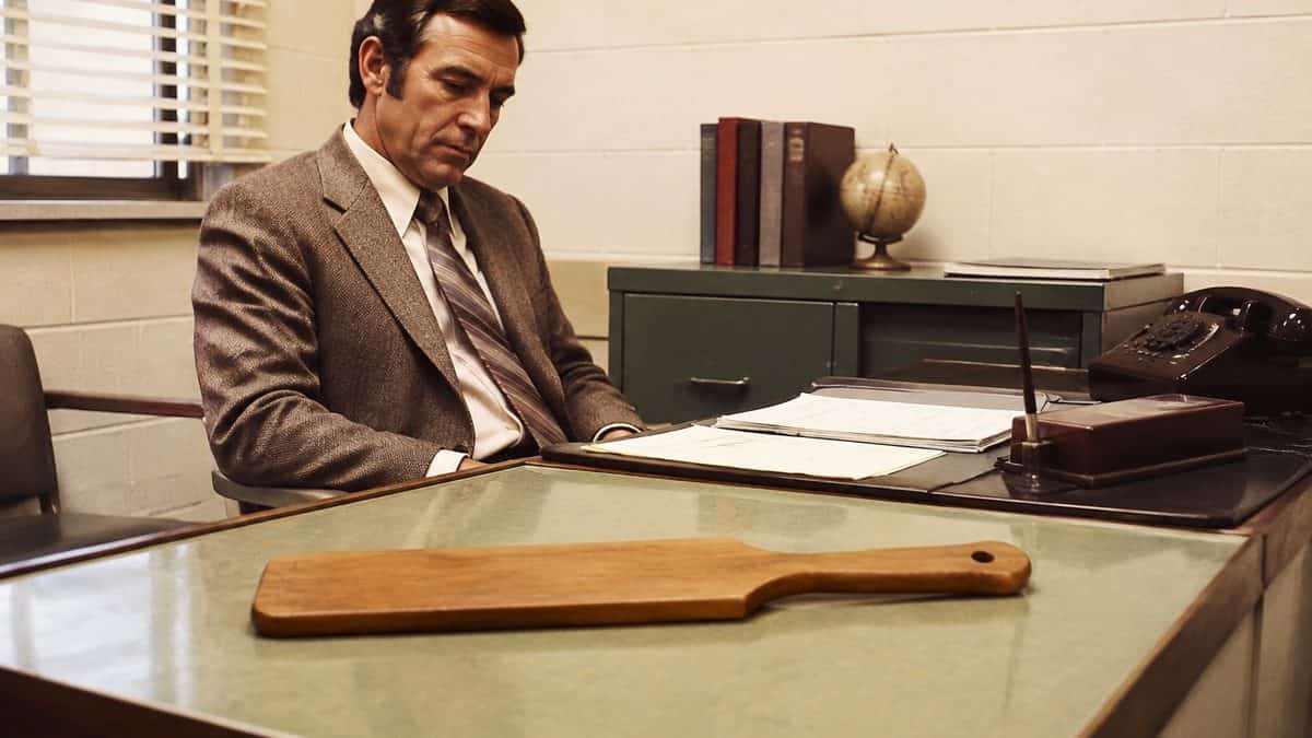 School principal or wooden paddle