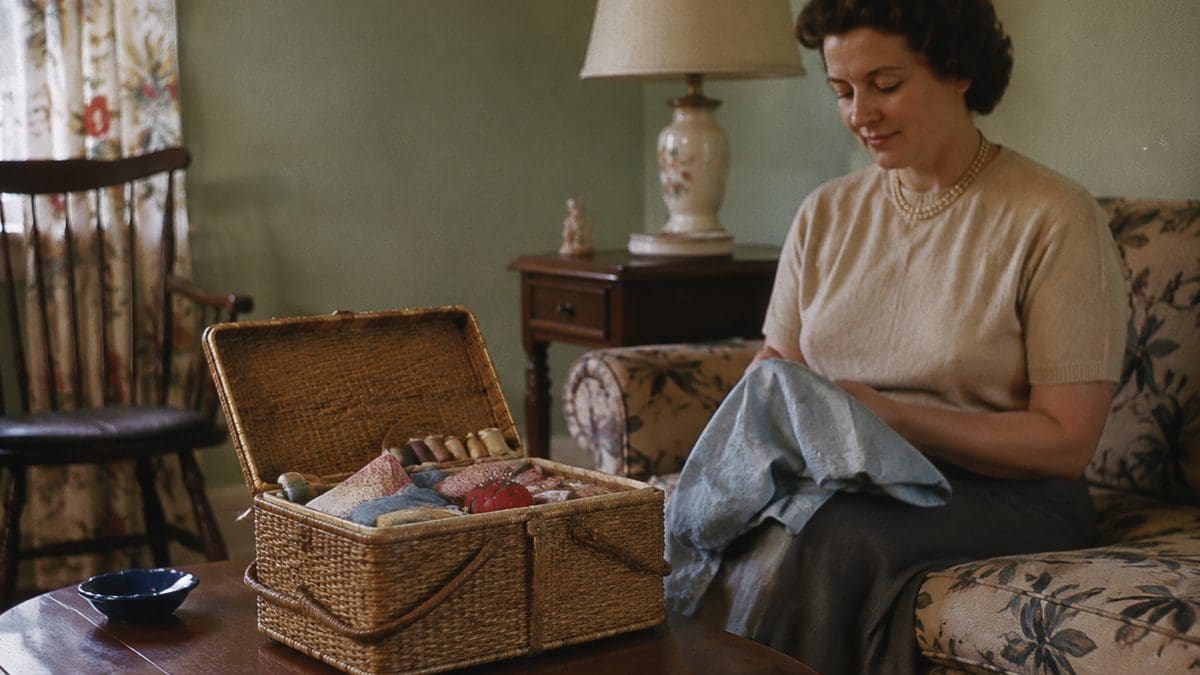How '50s Moms Kept the Family Organized Without Any Tech 9 Sewing basket.