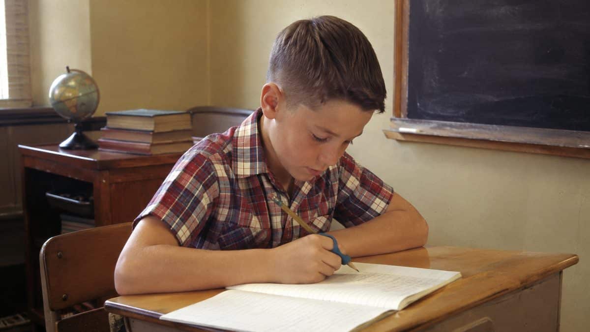 Remember These? 14 School Supplies That Defined the '50s Classroom 14 Student writing
