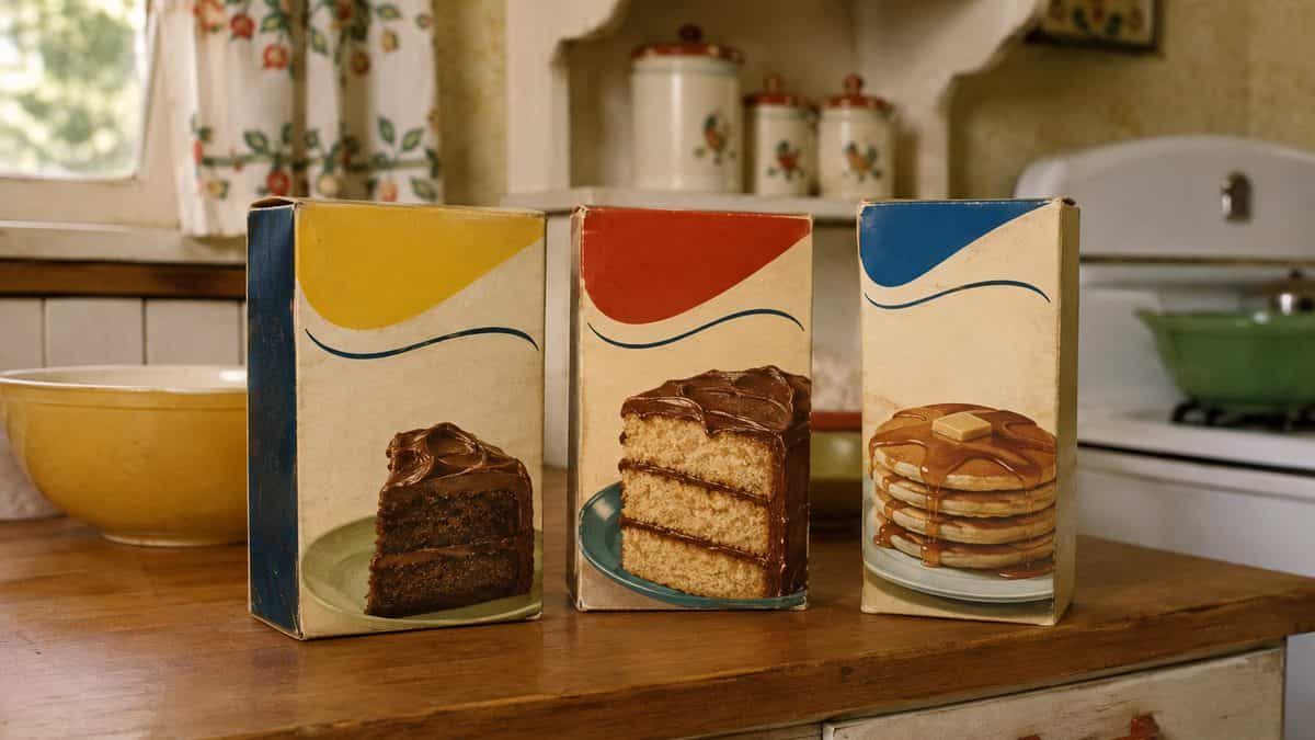 Supermarket Brands You've Forgotten — Until Now 13 1950s baking mix boxes
