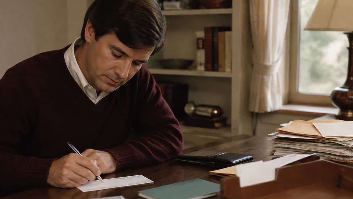 13 Things You Had to Memorize in School That Are Now Obsolete 13 Someone writing a check at a desk