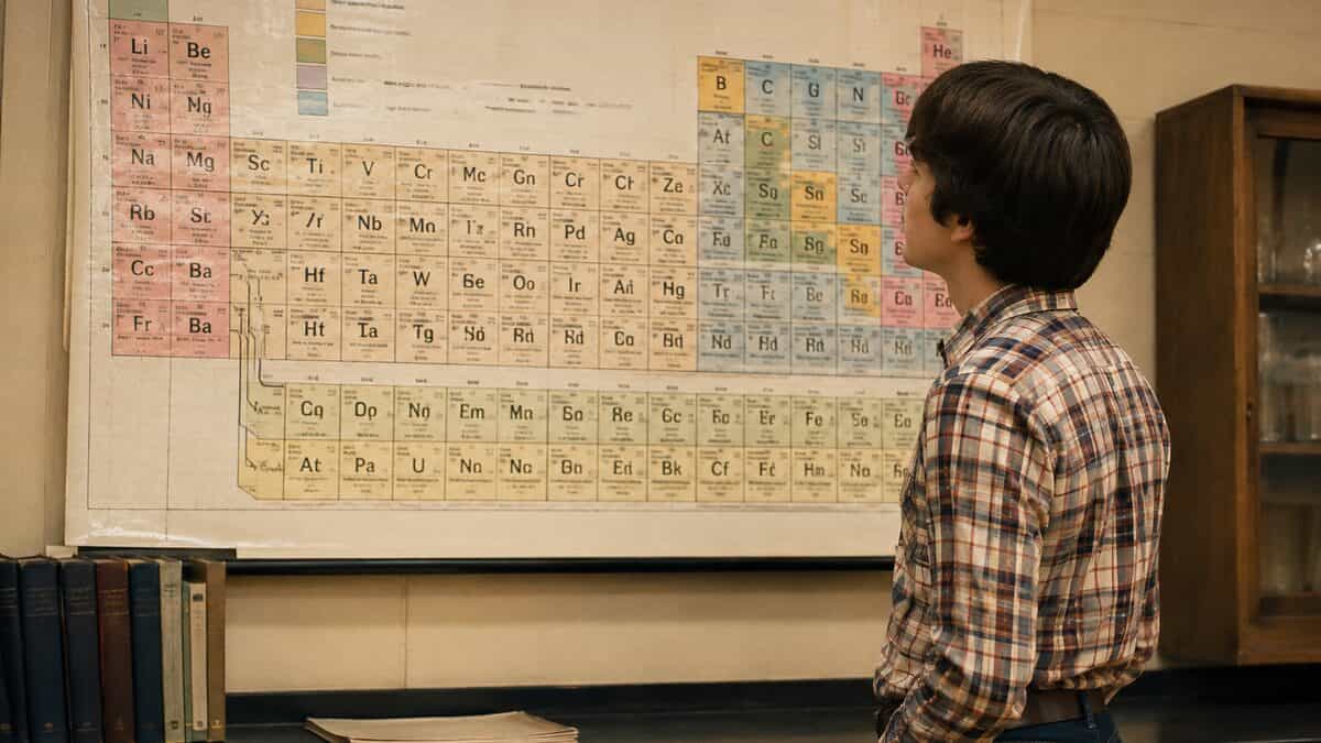 13 Things You Had to Memorize in School That Are Now Obsolete 8 Student looking at a real periodic table