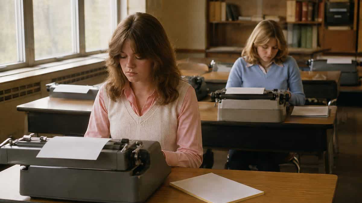 15 School Subjects That Were Required Then but Optional Now 6 High school typing class with real typewriters