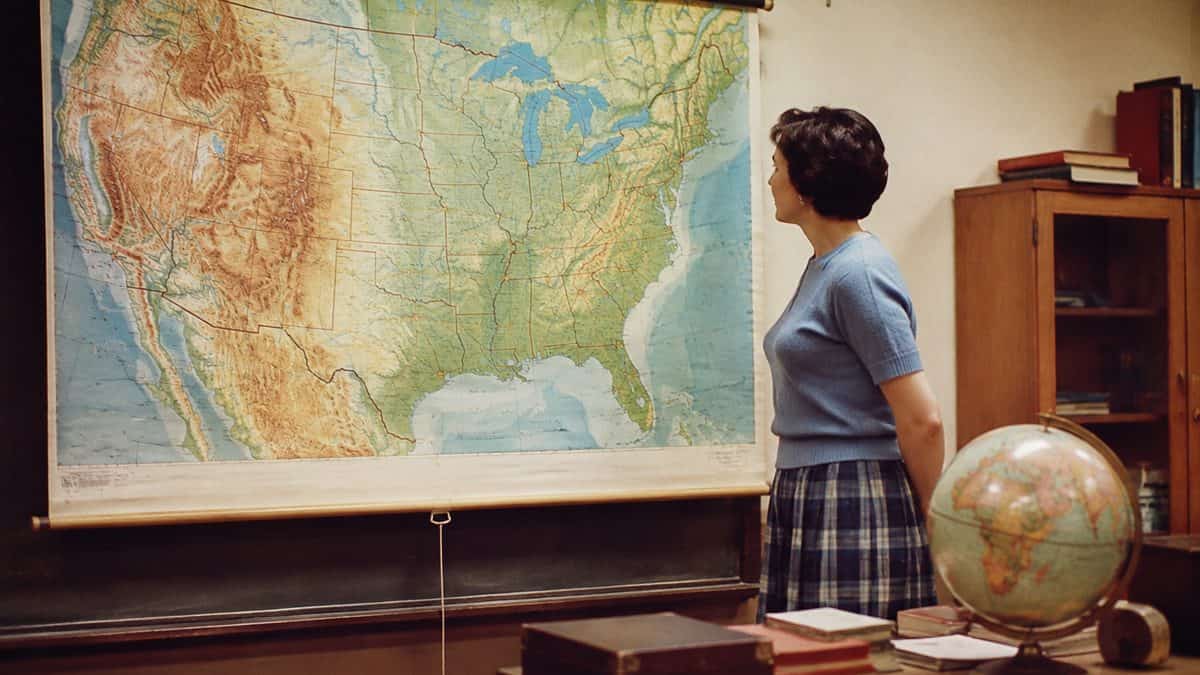 15 School Subjects That Were Required Then but Optional Now 7 Geography classroom or students looking at a real map