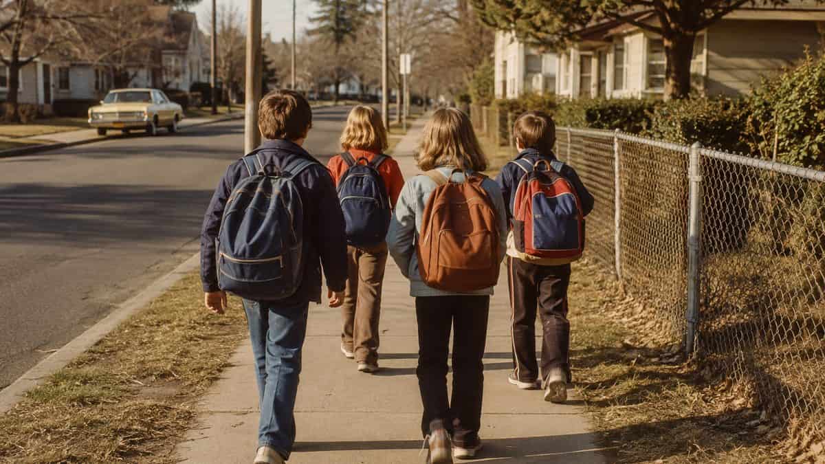 12 Things Every Kid Who Walked to School Alone Will Remember 5 Children walking to school together.