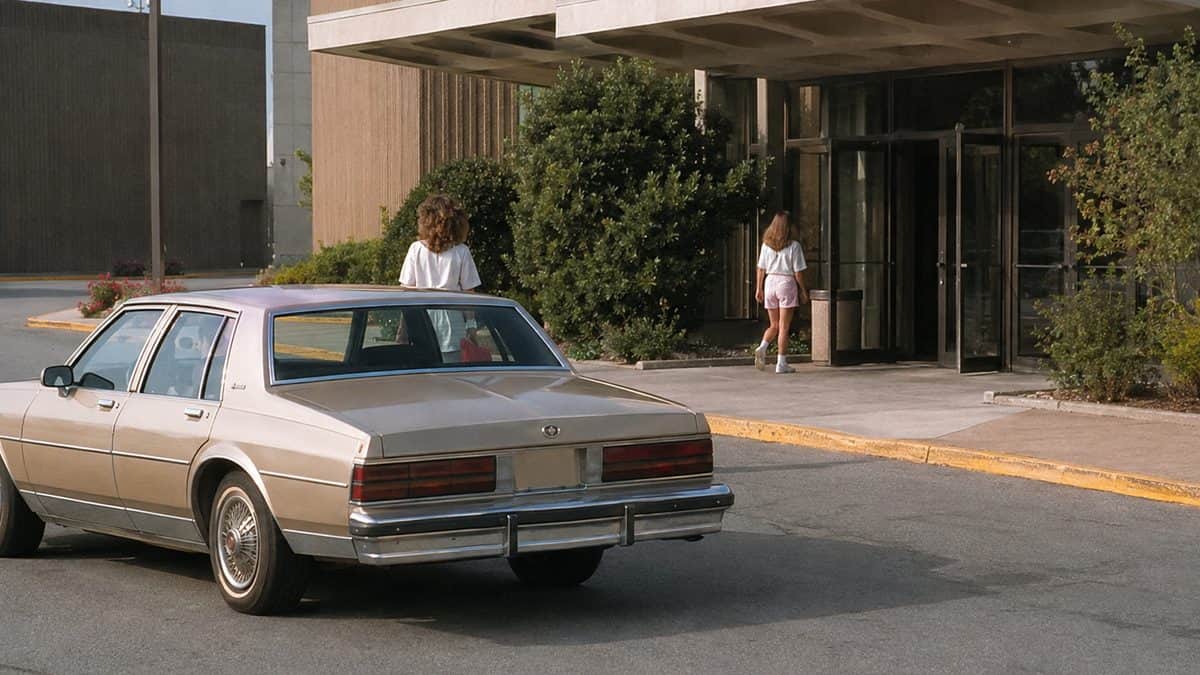 What Kids Did at the Mall That Would Seem Suspicious Today 2 Kids being dropped off at a mall entrance