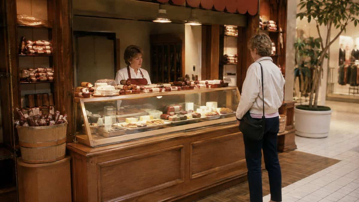 What Kids Did at the Mall That Would Seem Suspicious Today 9 Hickory Farms store or mall food sample counter.