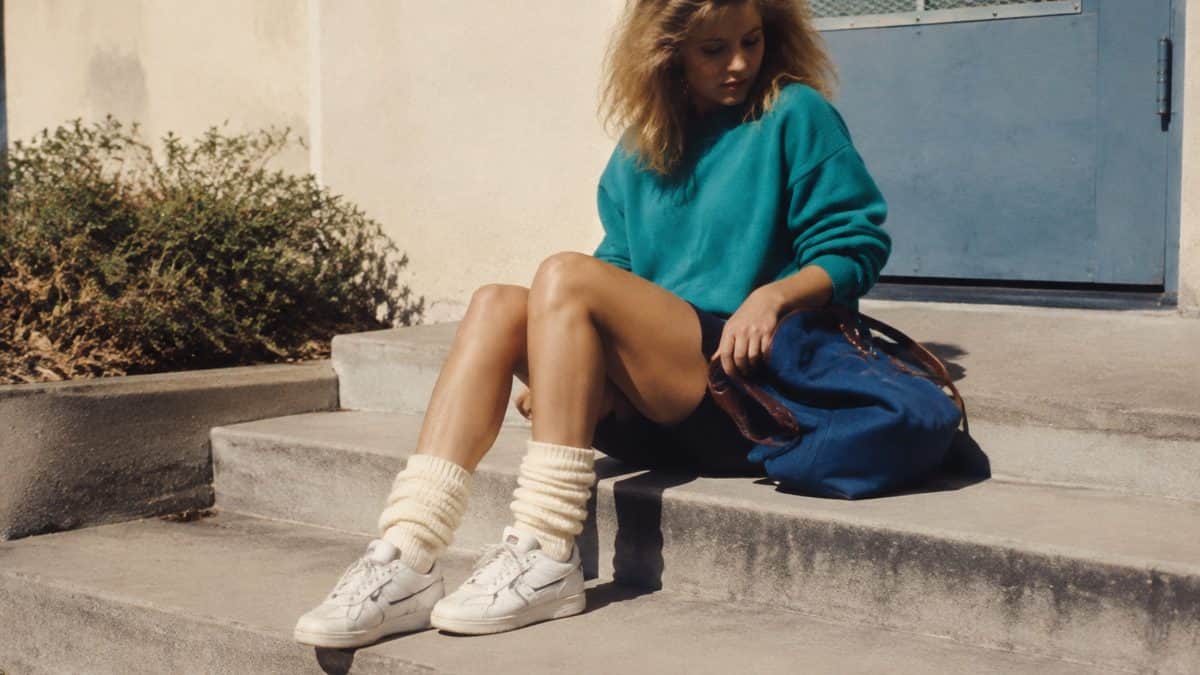 '80s Fashion Trends That Would Break the Internet Today 14 Genuine 1980s photo of layered slouch socks with vintage sneakers