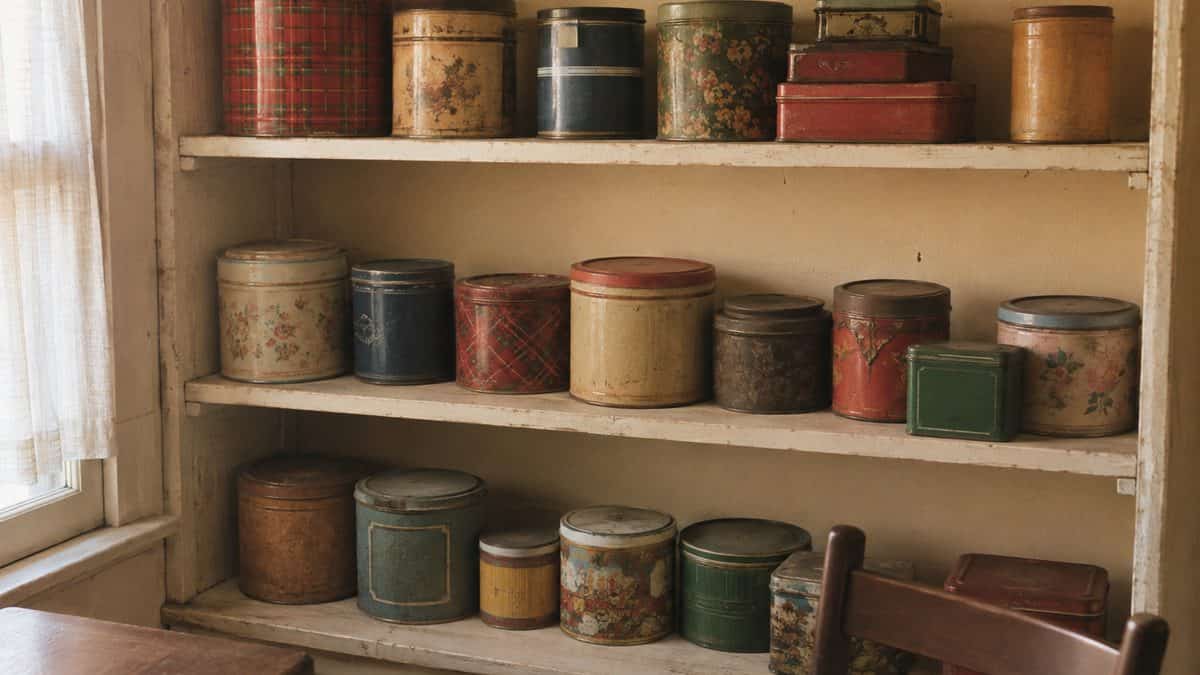 Vintage advertising tins