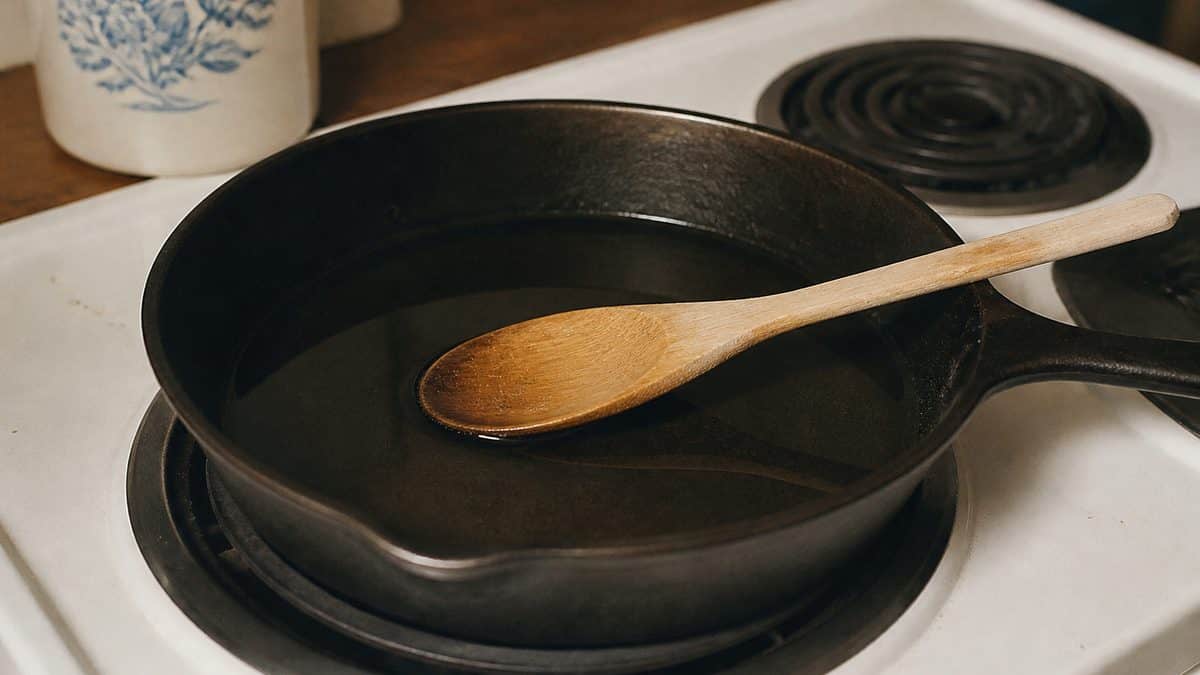 15 Basic Life Hacks from Grandma That Still Beat Modern Solutions 11 Wooden spoon in a pan testing oil heat.