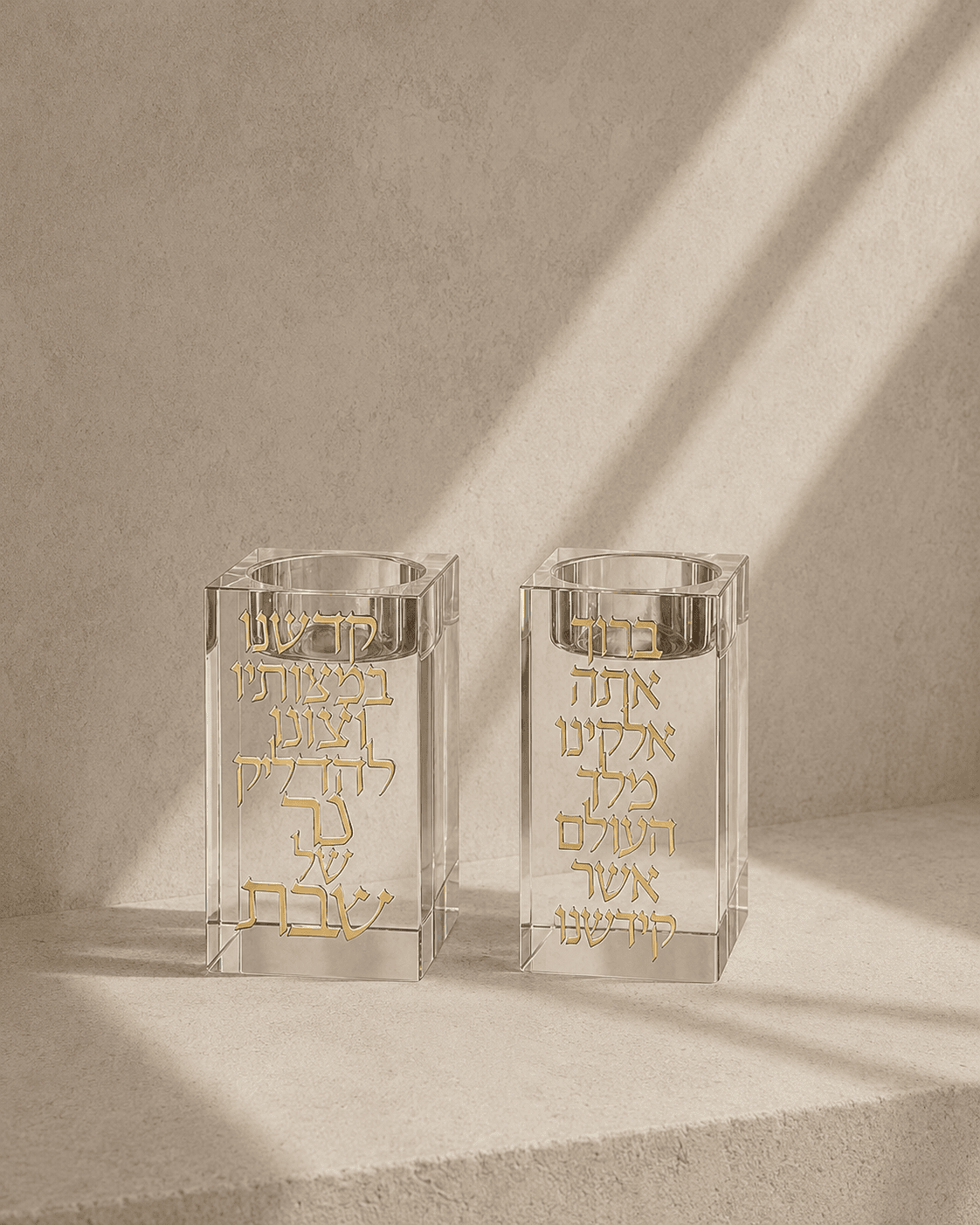 זוג פמוטי קריסטל מהודרים "הדלקת נרות"