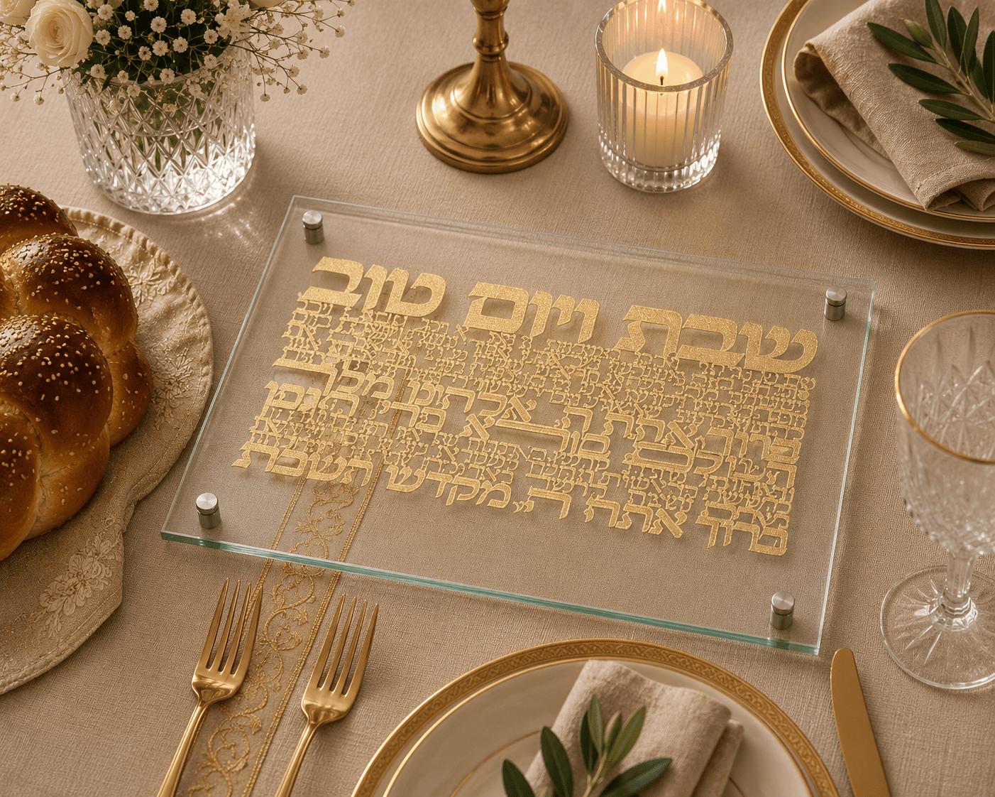 מגש מהודר לחלה דגם "ברכה"