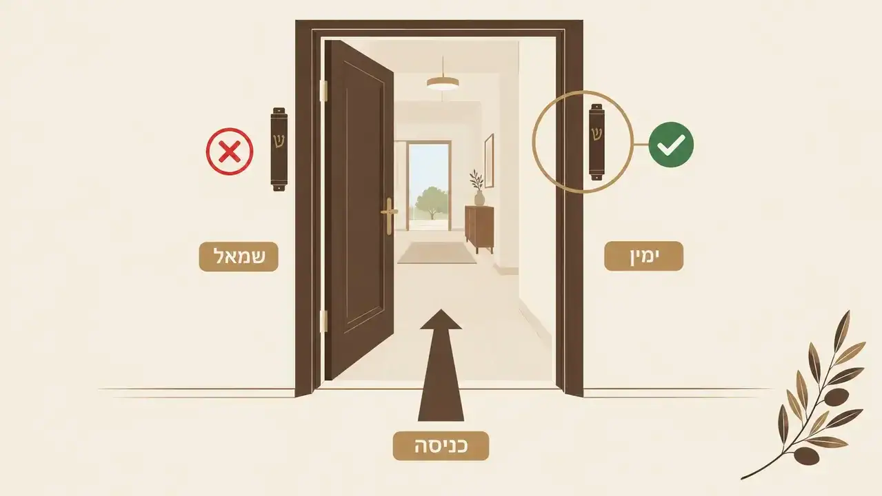קביעת מזוזה בצד ימין של הנכנס לפי שולחן ערוך