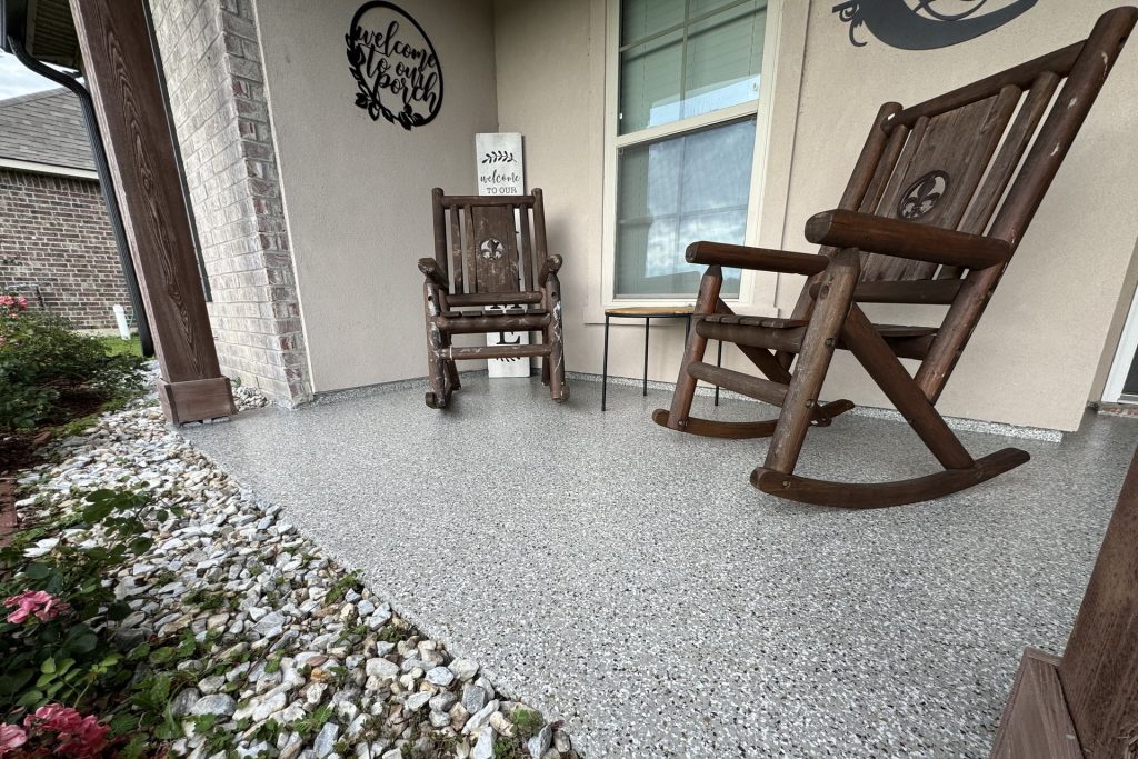 Epoxy flooring on a porch