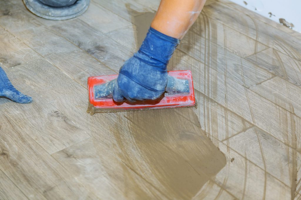 Grouting a floor