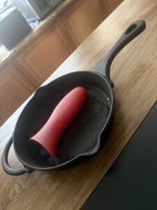 a cast iron on countertop