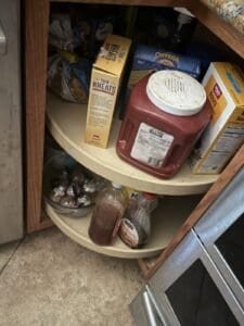 lazy susan in a pantry in home