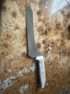 bread knife on kitchen counter