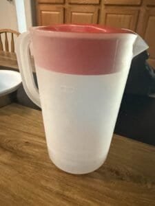 a drink pitcher on countertop