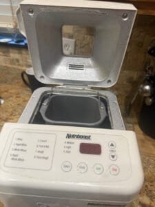 bread machine on countertop