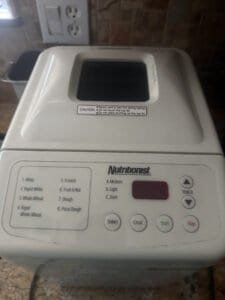 bread machine in kitchen for home baking and mixing in