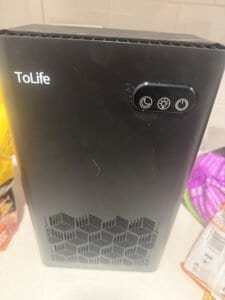 a dehumidifier on a counter in home