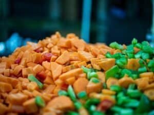 variety of diced vegetables in home