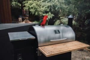 an electric smoker outdoors