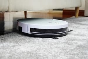 robot vacuum cleaner on carpet