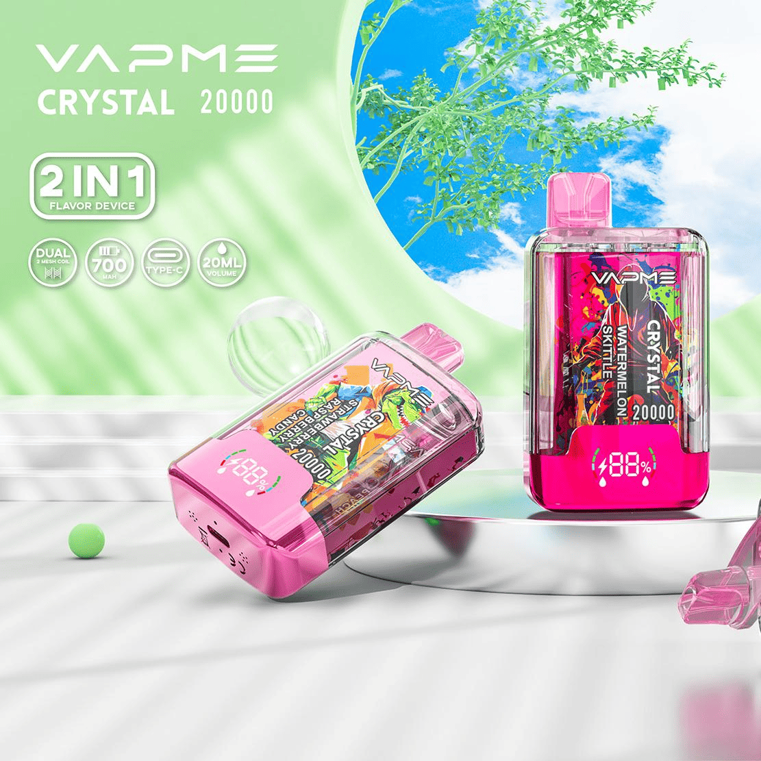 VAPME Crystal 20000 Strawberry Watermelon/Passionfruit Melon Ice – Bild 2