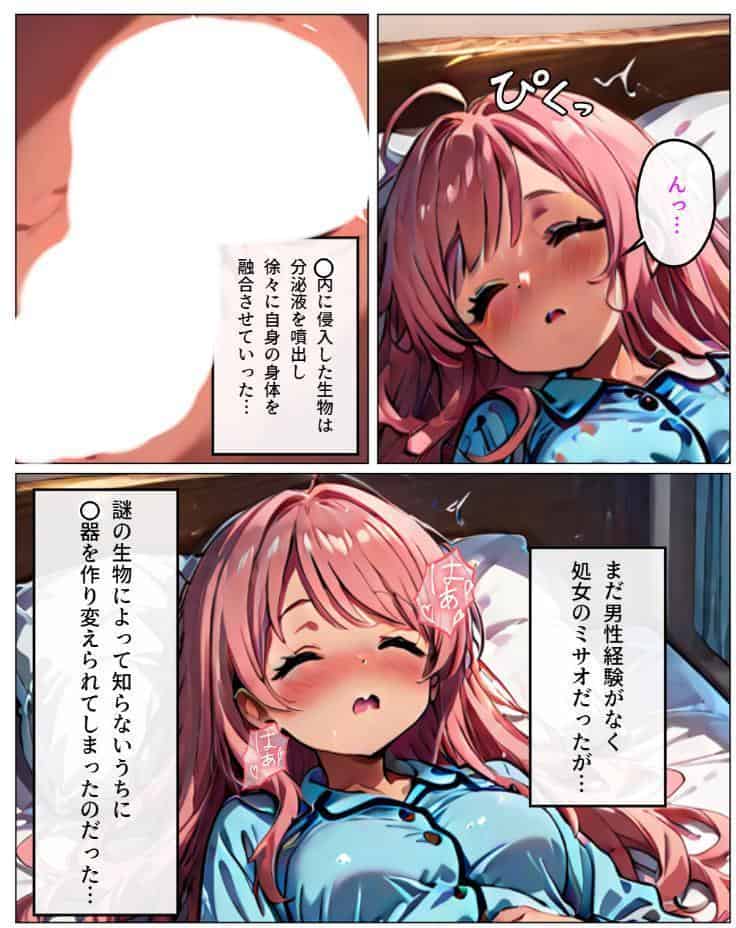 寄生チ〇ポに快楽堕ちして女子校の同級生に種付けしまくる【白抜き修正版】