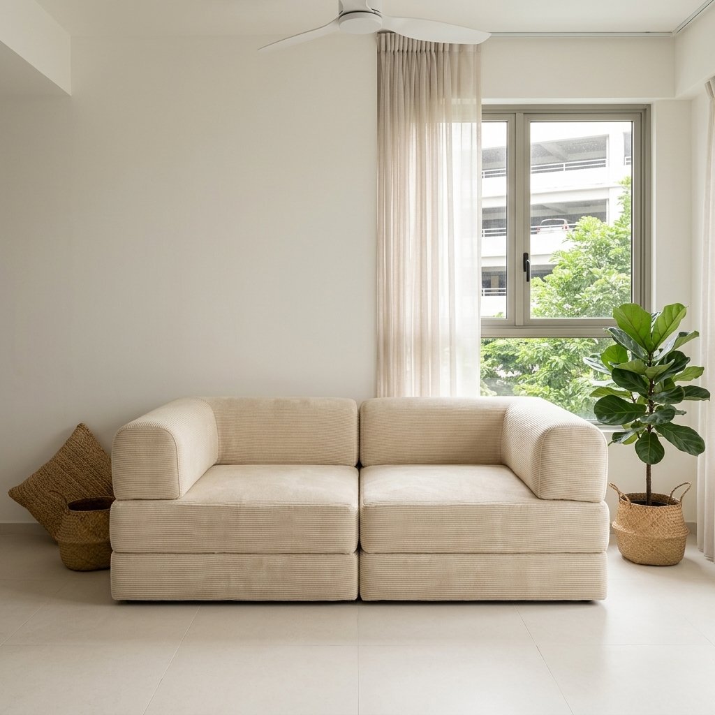 Sienna II in Vanilla Cloud Weave, as a sofa