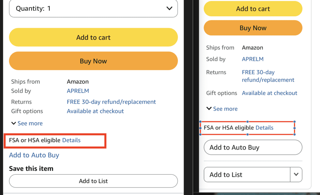Amazon HSA / FSA Eligible Label on Products