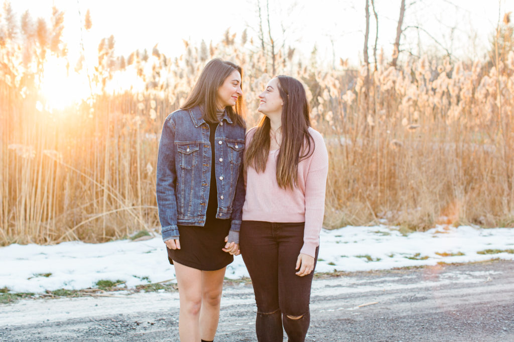 same gender couple female gay couple kissing outside intimate same sex engagement session tips grey loft studio ottawa wedding photographer ottawa wedding videographer wedding photo affordable wedding photographer cheap wedding photographer budget photographer kanata wedding photographer 
