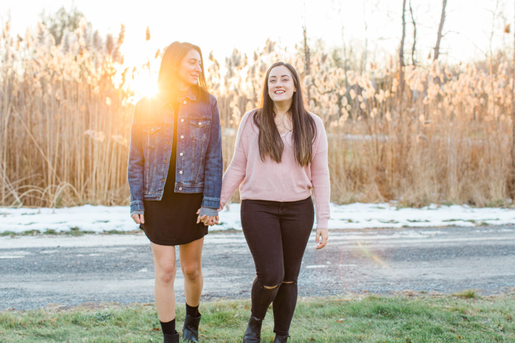 same gender couple female gay couple kissing outside intimate same sex engagement session tips grey loft studio ottawa wedding photographer ottawa wedding videographer wedding photo affordable wedding photographer cheap wedding photographer budget photographer kanata wedding photographer 