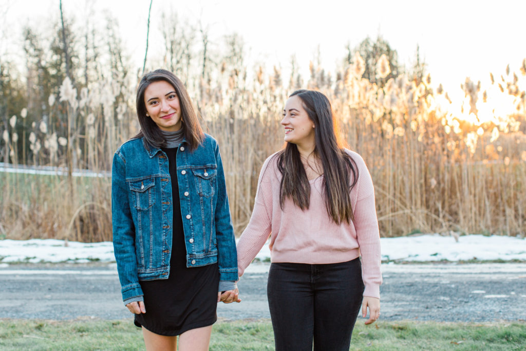 same gender couple female gay couple kissing outside intimate same sex engagement session tips grey loft studio ottawa wedding photographer ottawa wedding videographer wedding photo affordable wedding photographer cheap wedding photographer budget photographer kanata wedding photographer 