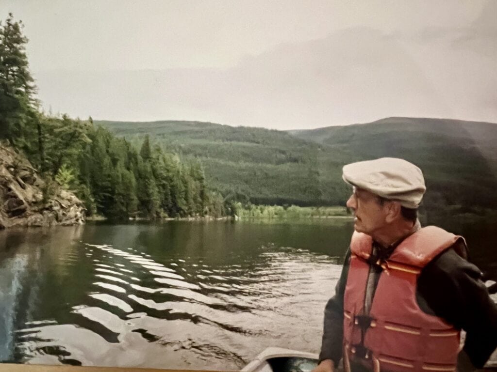 My grandpa fishing in Moyie Lake, BC, Canada.