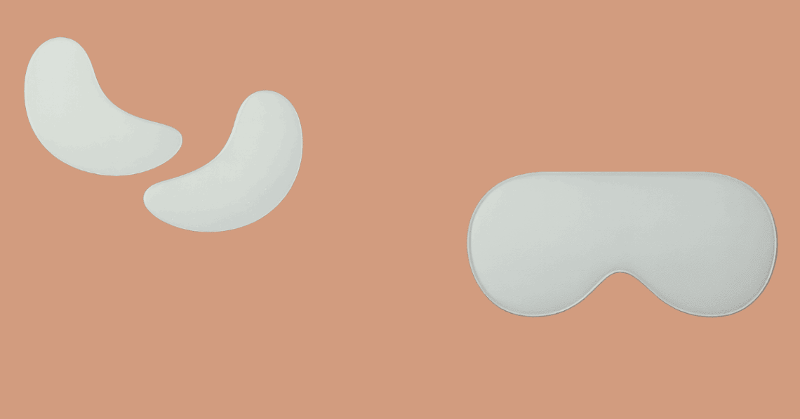 Relaxing eye masks and soothing skincare products for refreshing self-care.