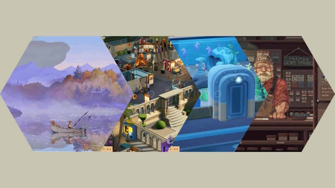 Digital artwork of cozy games for brain and soul relaxation.