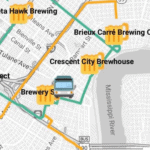 Real-time bus map of New Orleans with stops and routes for NOLABeerBus.com.